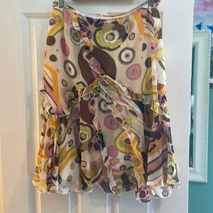 D Studio boho style flowing skirt in pretty pinks and yellows. Size 10